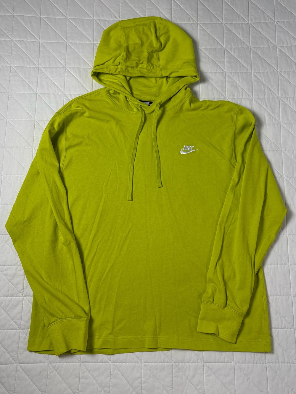 Nike Lightweight Cotton Pullover Hoodie - Neon Lime Volt Green Men’s Large